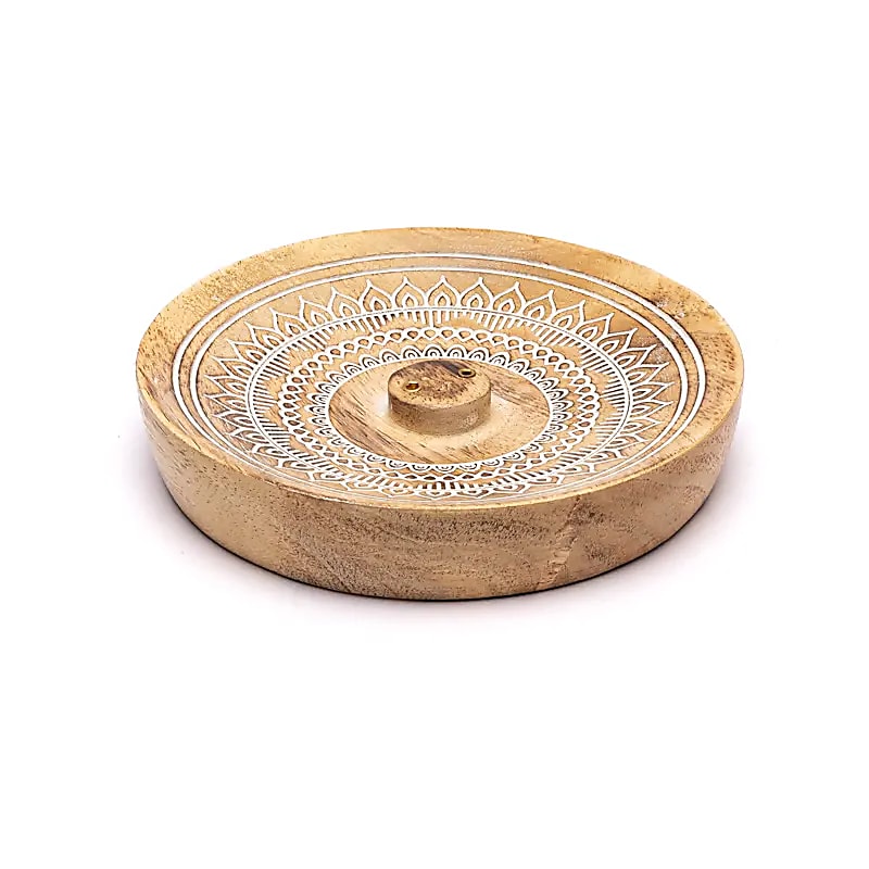 Houten wierookbrander mandala (12,5x12,5x2,5 cm)