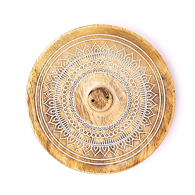Houten wierookbrander mandala (12,5x12,5x2,5 cm)