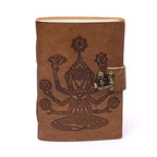 Notitieboek chakra meditatie, kunstleren omslag (18x13 cm)