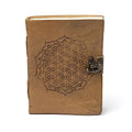 mandala notitieboek Bloem des Levens, kunstleren omslag (18x13 cm)