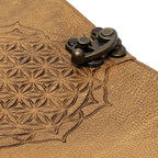 mandala notitieboek Bloem des Levens, kunstleren omslag (18x13 cm)
