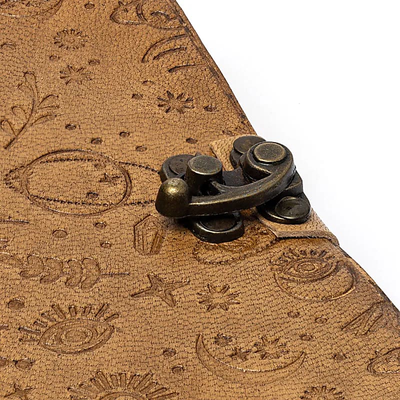 Notebook with mystical symbols, faux leather cover (18x13 cm)