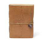 lotus notitieboek met amethist, kunstleren omslag (18x13 cm)