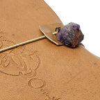 lotus notitieboek met amethist, kunstleren omslag (18x13 cm)