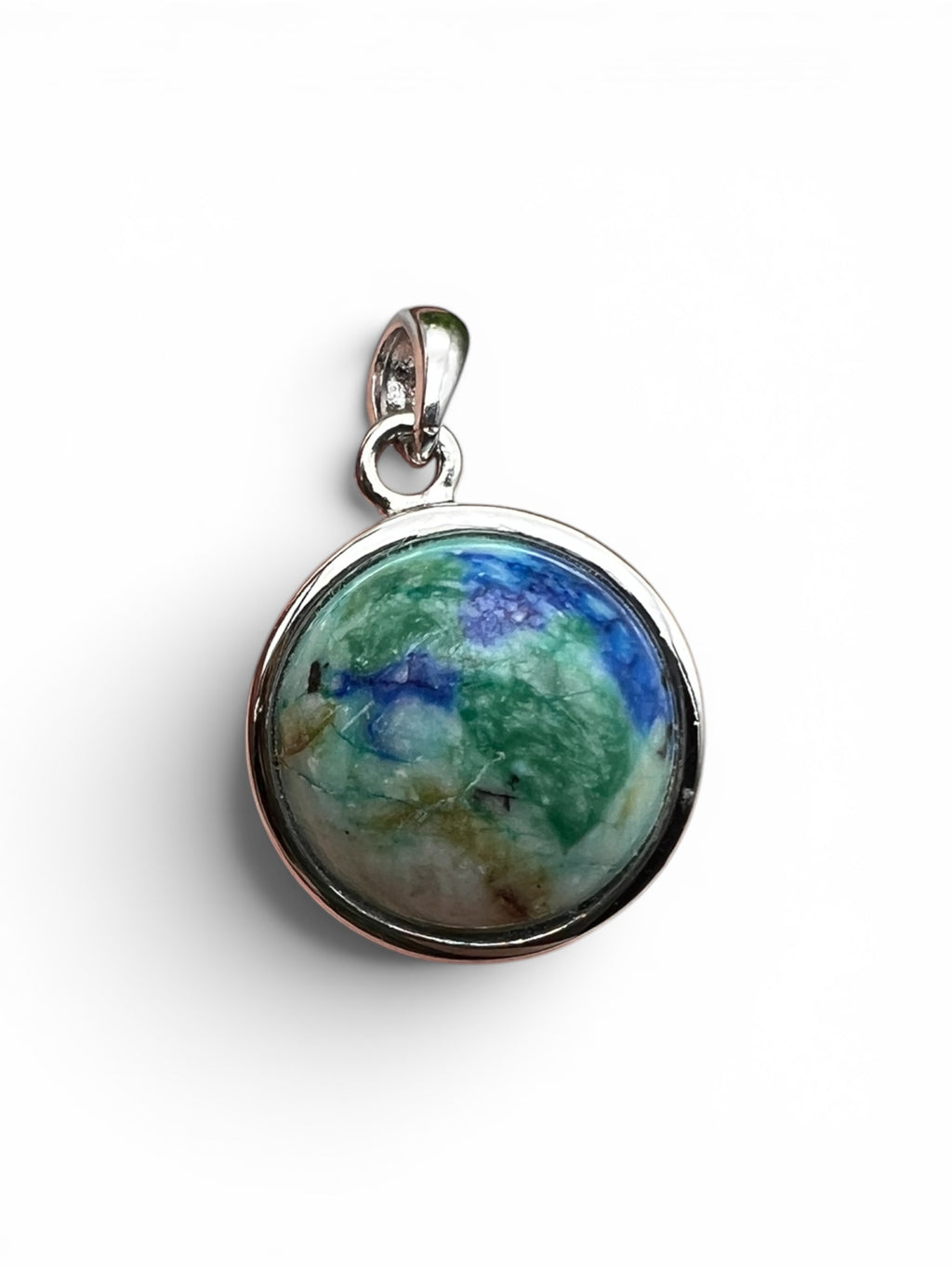 925er Sterlingsilber | Azurit-Anhänger (insgesamt 20 mm) von KEY LIME STORE