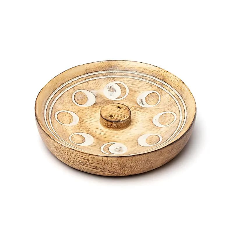 Wierookbrander maanfasen mangohout (12.5x12.5x2.5 cm)