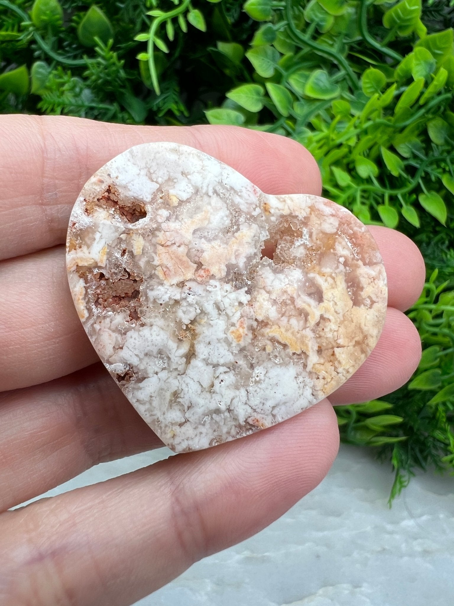 Druzy-Blumenachat-Herz (4 cm) von KEY LIME STORE