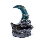 Backflow wierookbrander maan (10x12x8cm), waterval