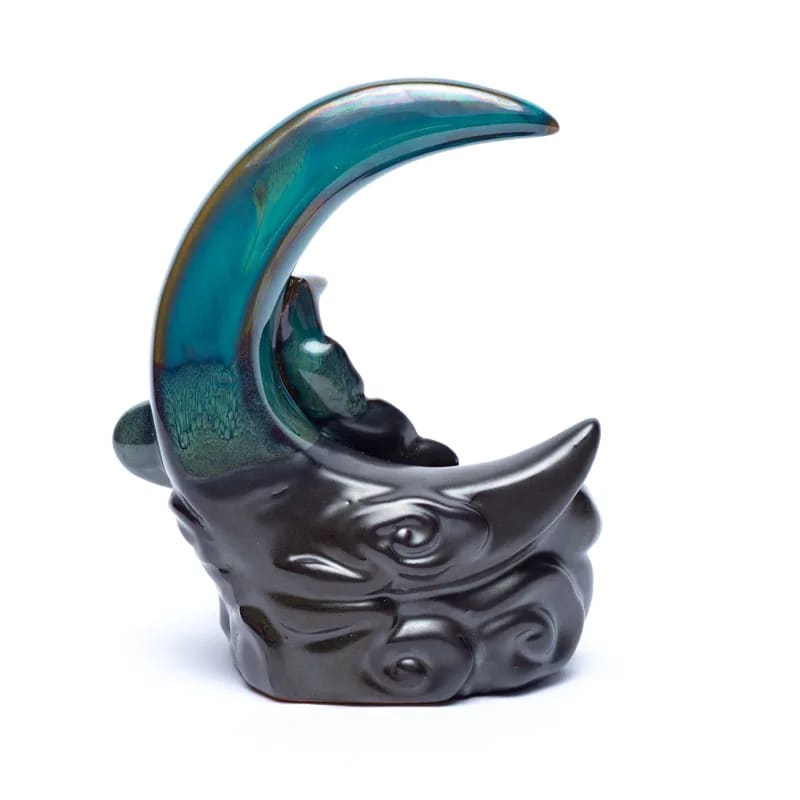 Backflow wierookbrander maan (10x12x8cm), waterval