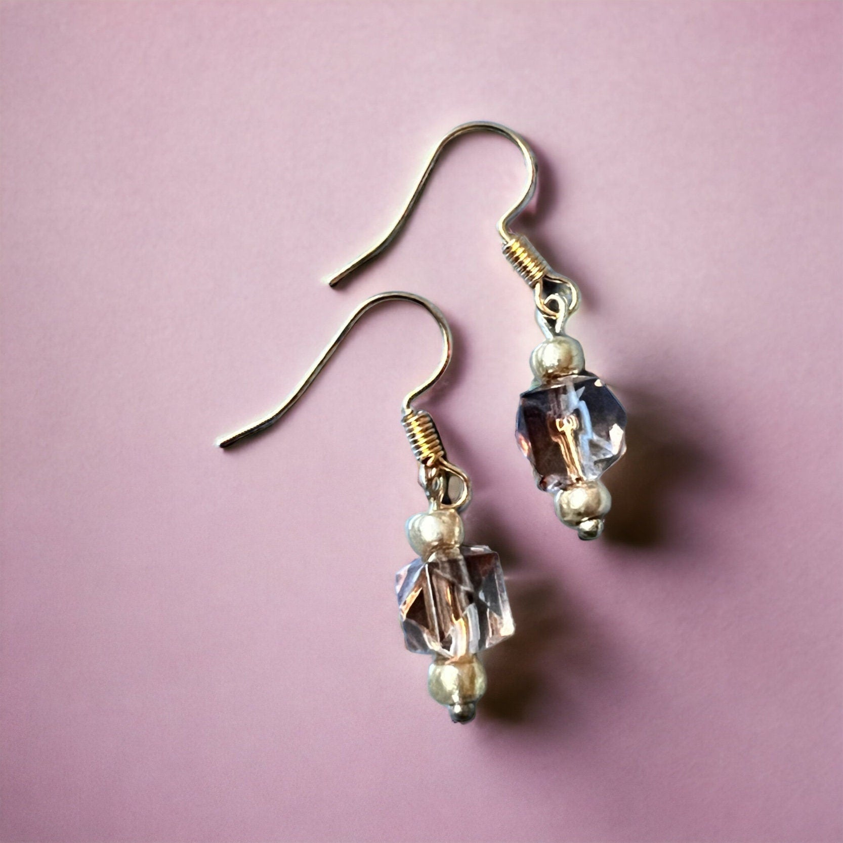 Boucles d'oreilles en perles ombrées dorées