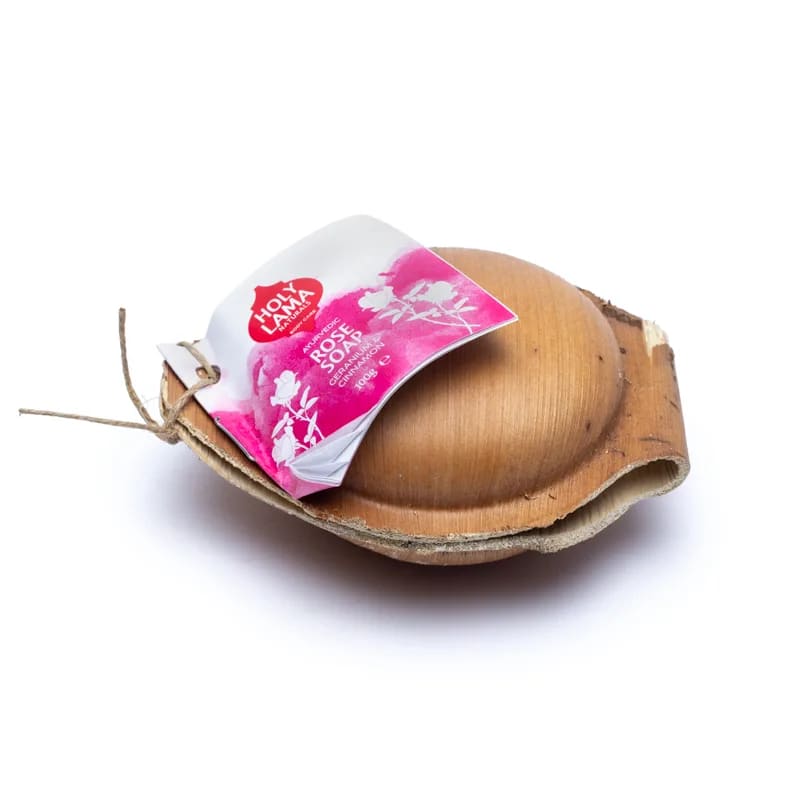 Holy Lama rose soap in palmblad (100 g)