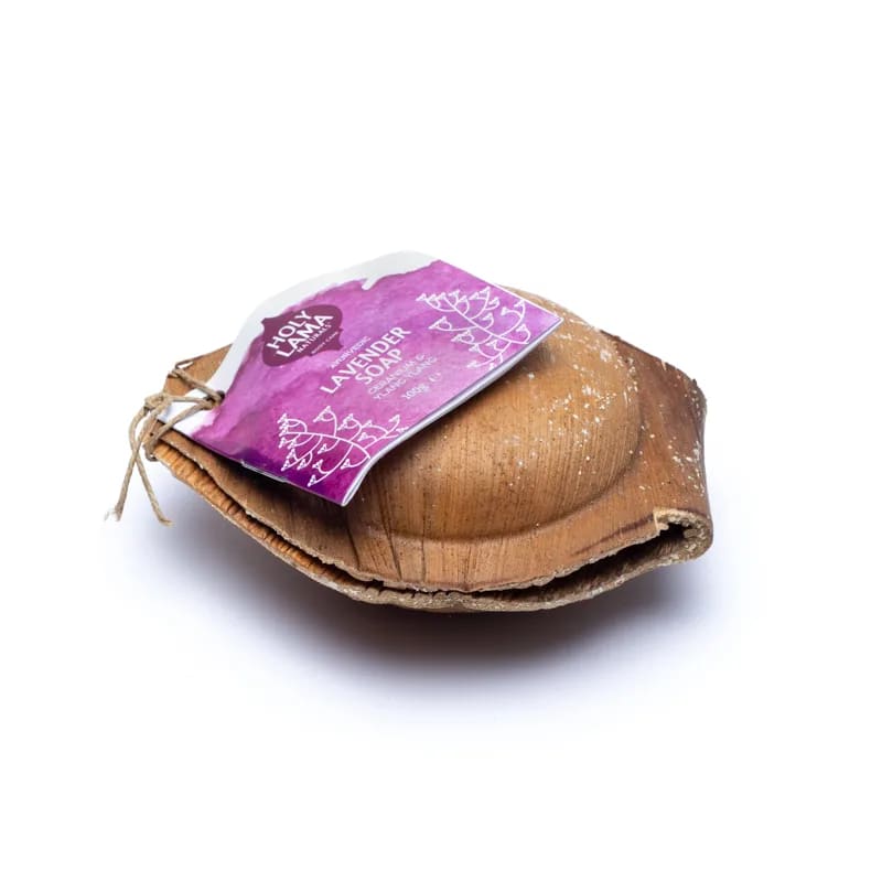 Lavendel zeep Holy Lama in palmblad (100 g)