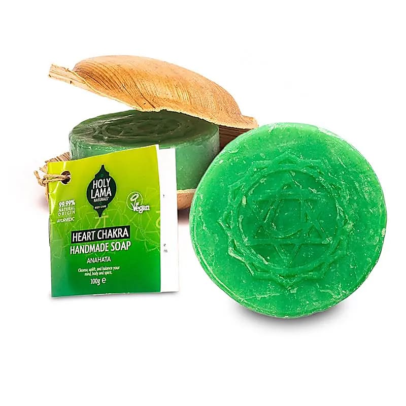 Chakra soap bar hart palmblad (100g)
