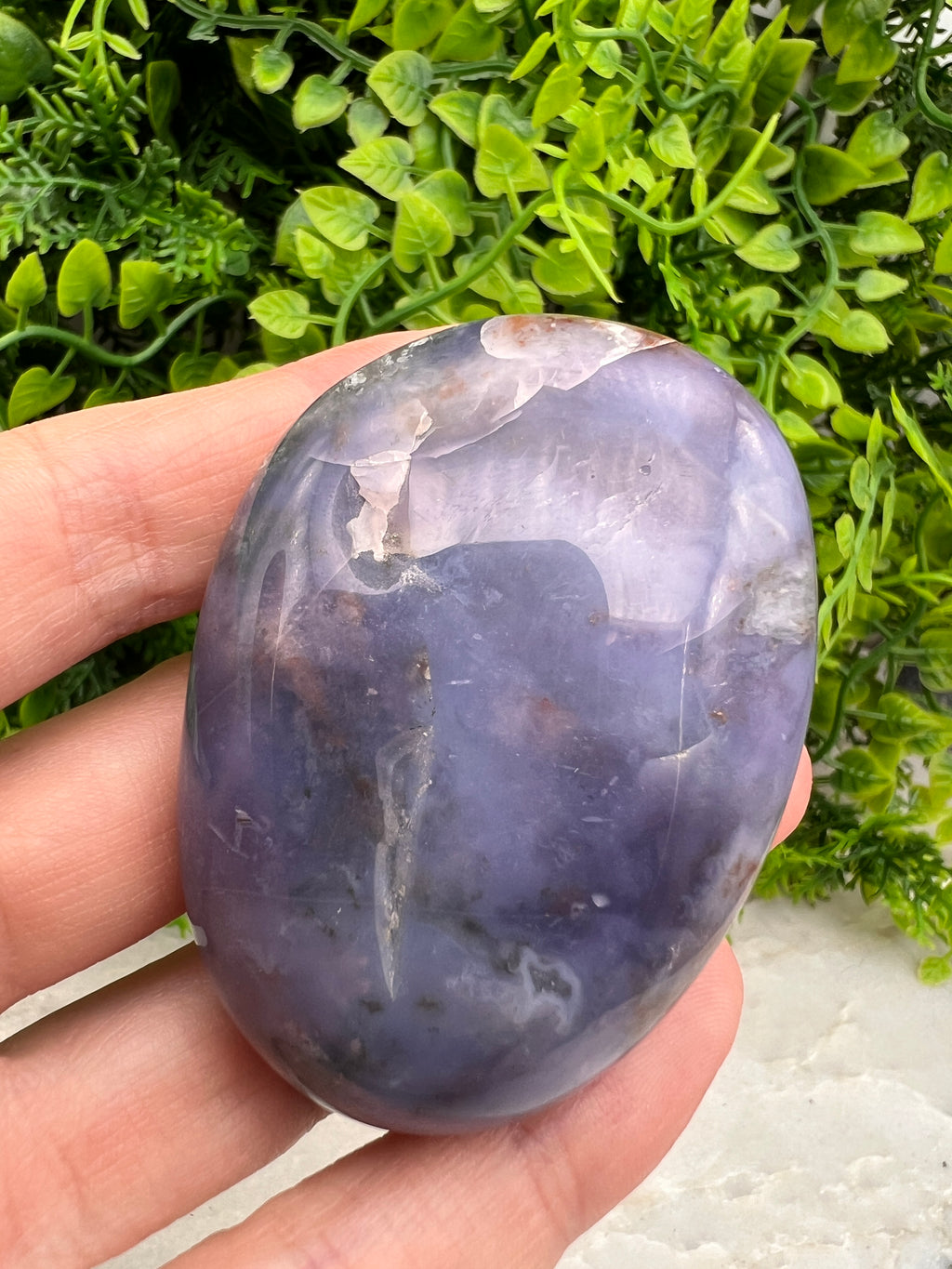 Chalcedoon / Paarse Agaat palmsteen