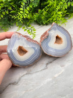 Agaat geode 2 helften van dezelfde steen