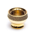 Gold-colored brass incense burner (6x5 cm)