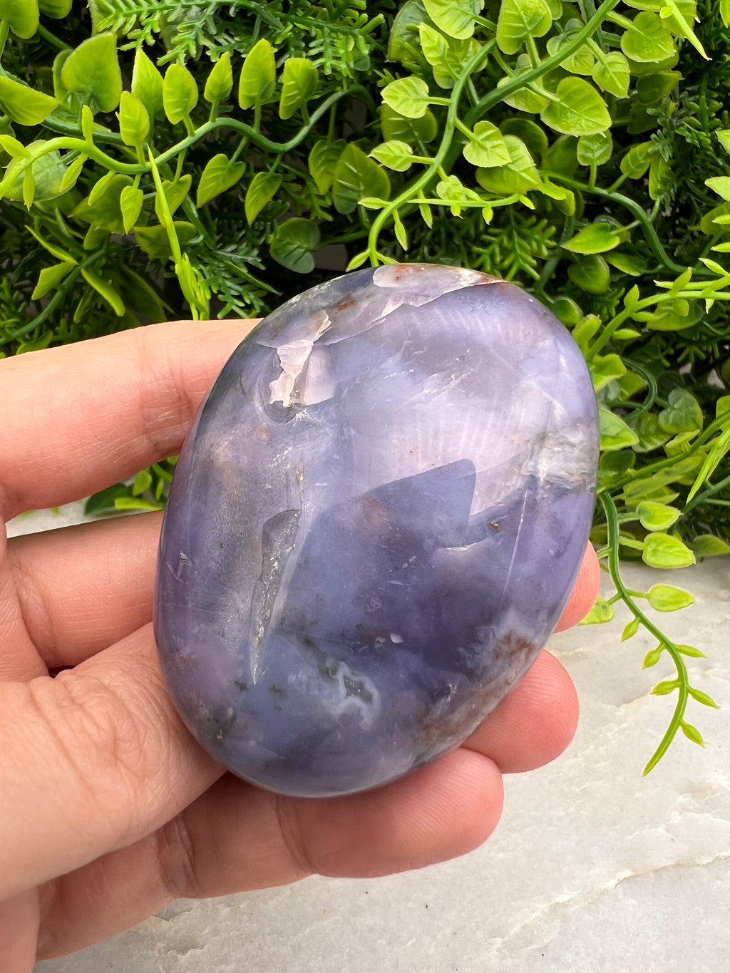 Chalcedoon / Paarse Agaat palmsteen
