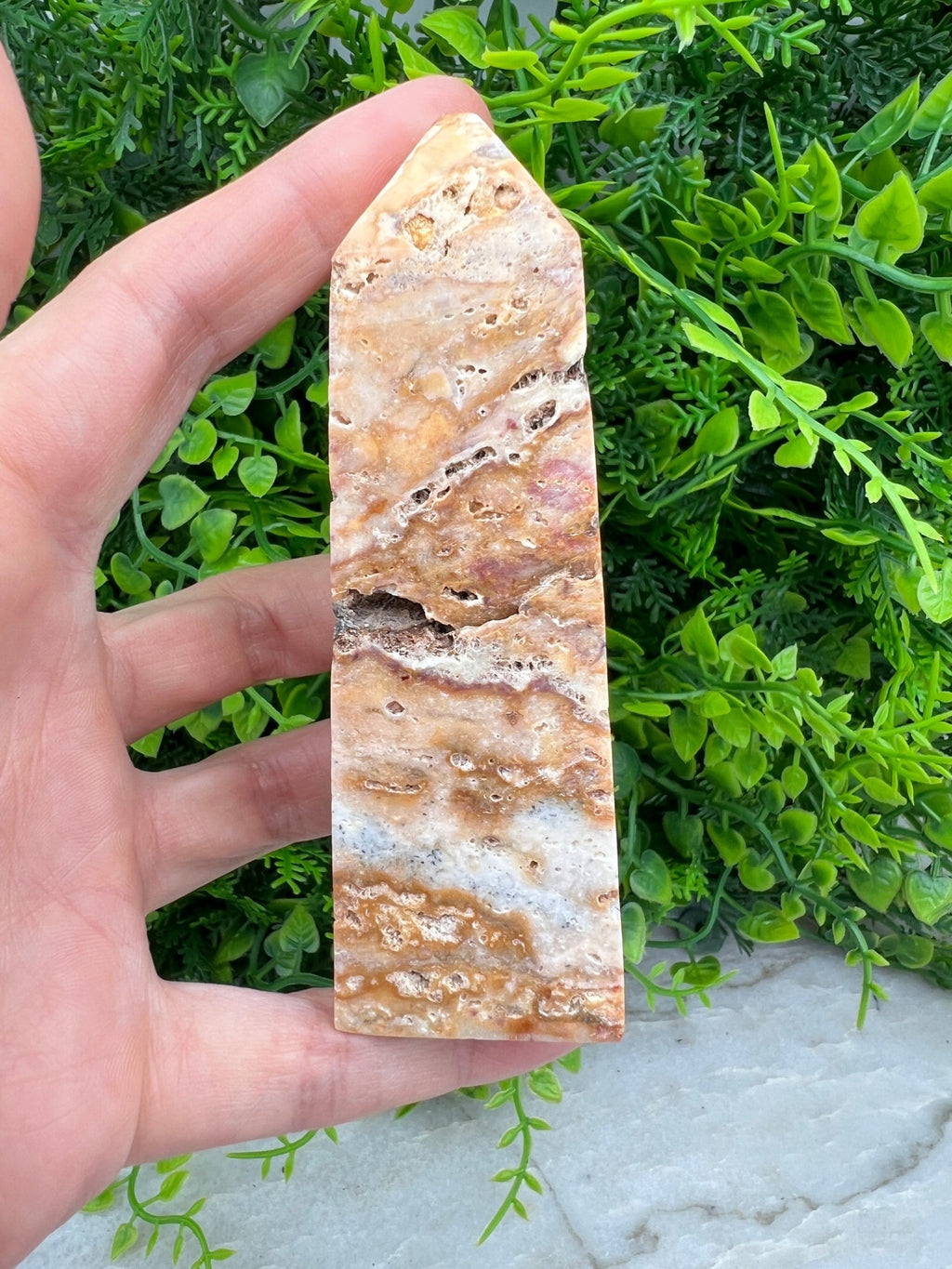 Druzy-Crazy-Lace-Achat-Turm (10 cm) von KEY LIME STORE