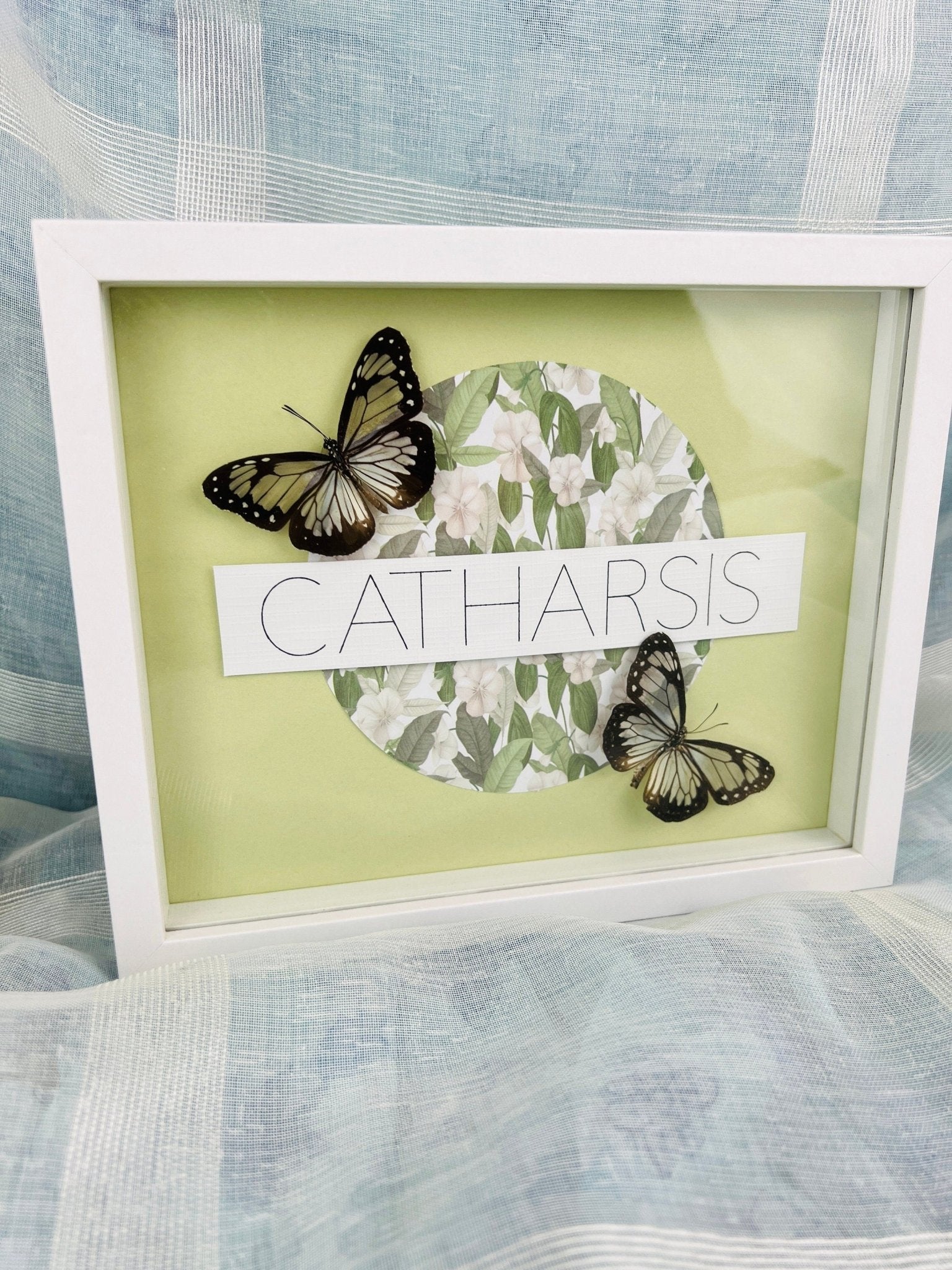 „Parantica Vitrina“ auf Catharsis-Druck, gerahmt von KEY LIME STORE