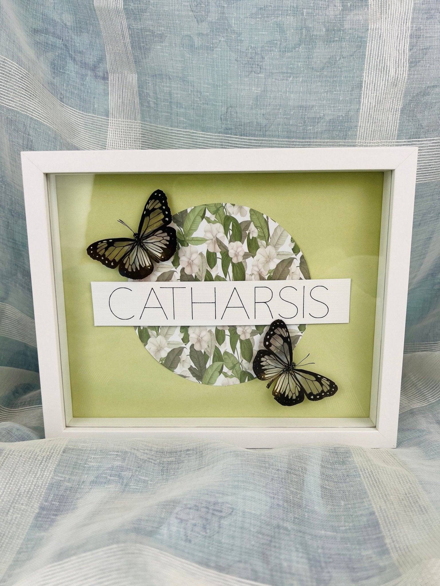„Parantica Vitrina“ auf Catharsis-Druck, gerahmt von KEY LIME STORE