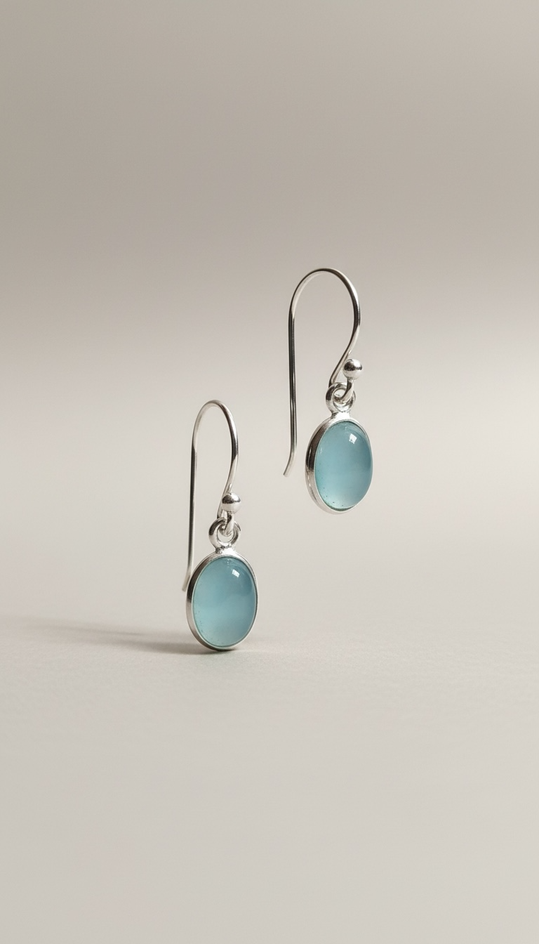 Aqua kleur agaat zilver 925 oorbellen