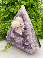 Amethist, Agaat en druzy Calciet in diamantvorm XL