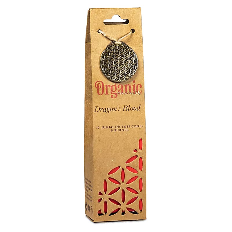 Dragons blood wierookkegels Organic Goodness, houder (72 g)