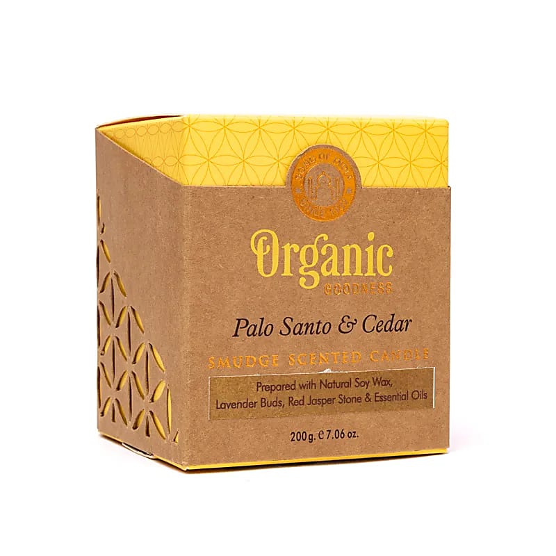 palo santo geurkaars Organic Goodness Cederhout (200g)