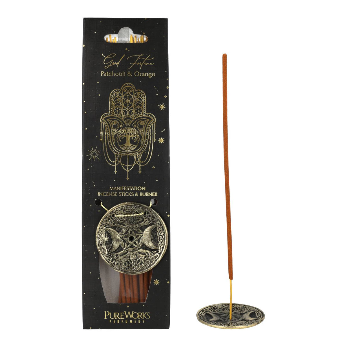 Wierook en wierookbrander set Good Fortune (25g)