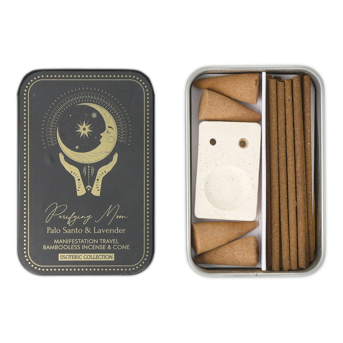 Incense Set with Burner: Esoteric Collection Purifying Moon (8 x 5.5 cm)