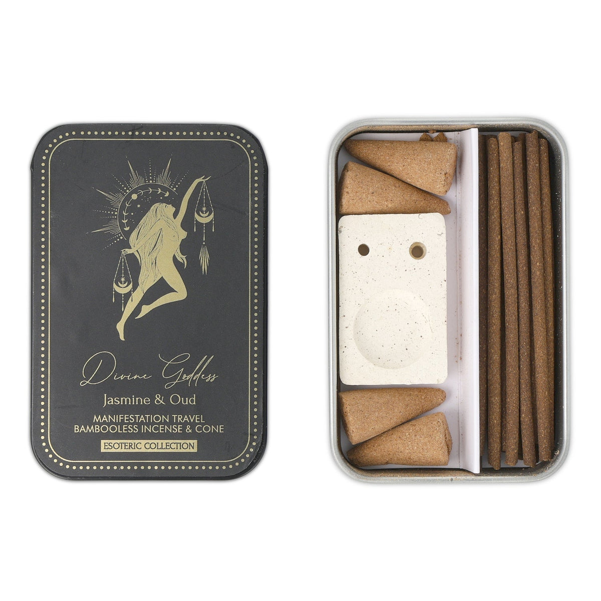 esoteric incense set wierook Divine Goddess brander (8x5,5cm)