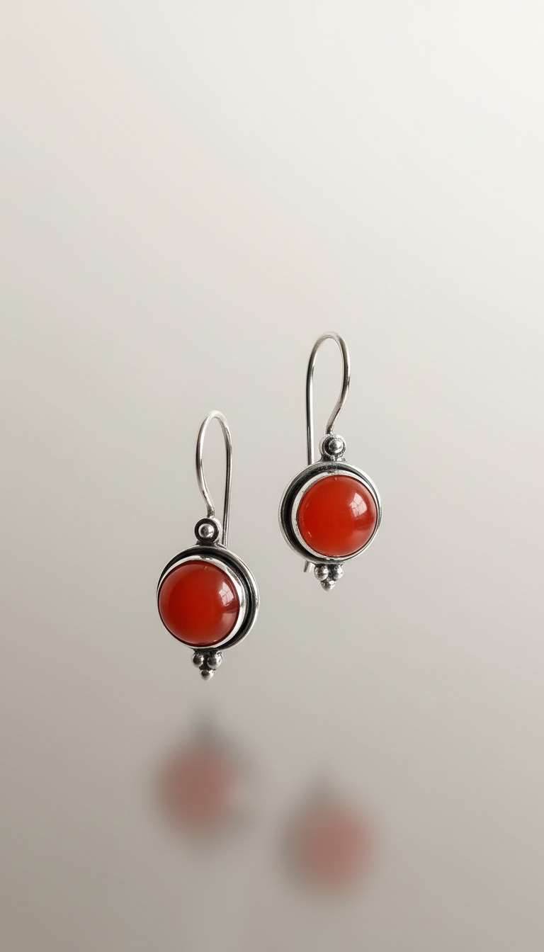 Carneool zilver 925 oorbellen