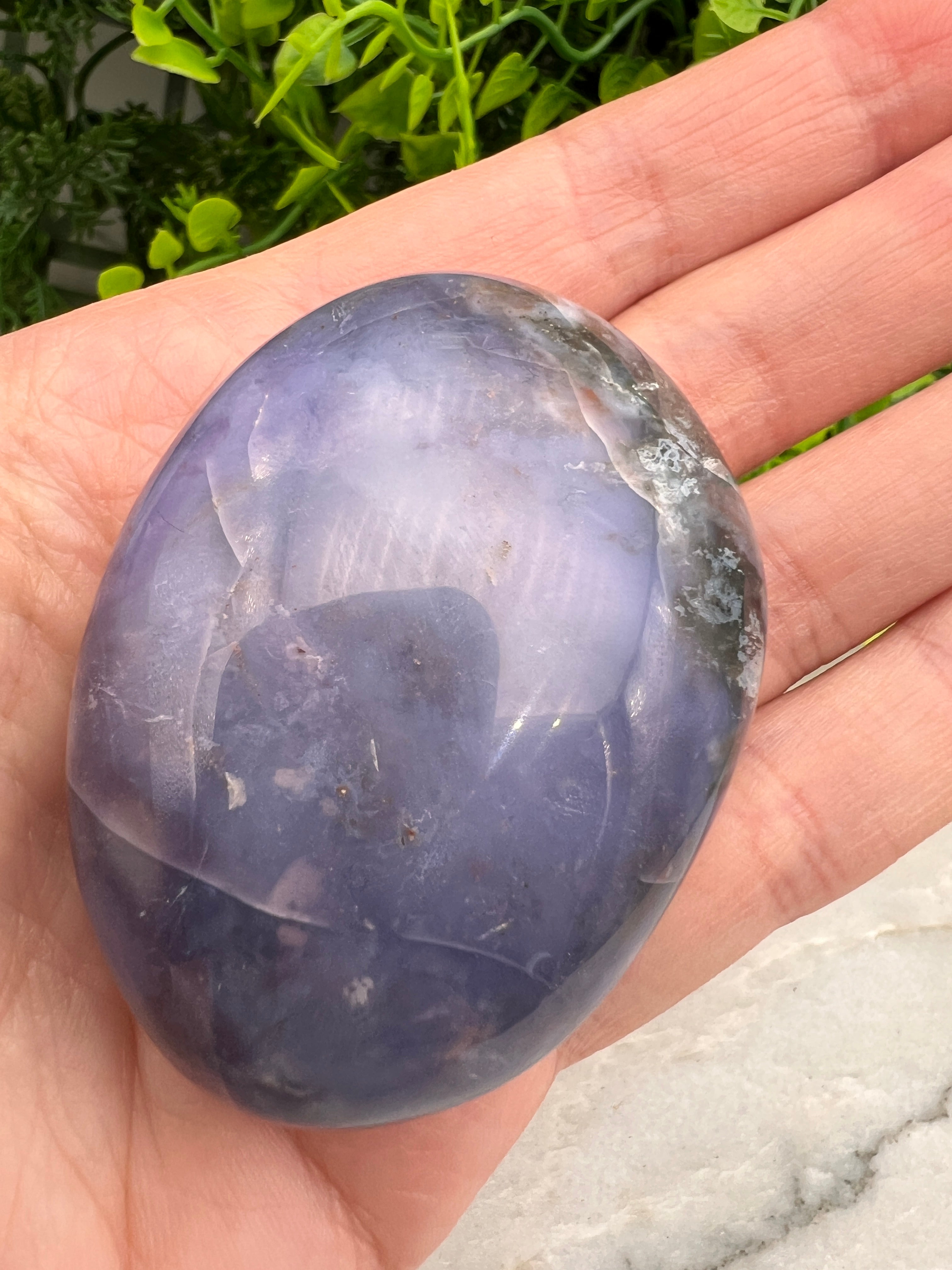 Chalcedoon / Paarse Agaat palmsteen
