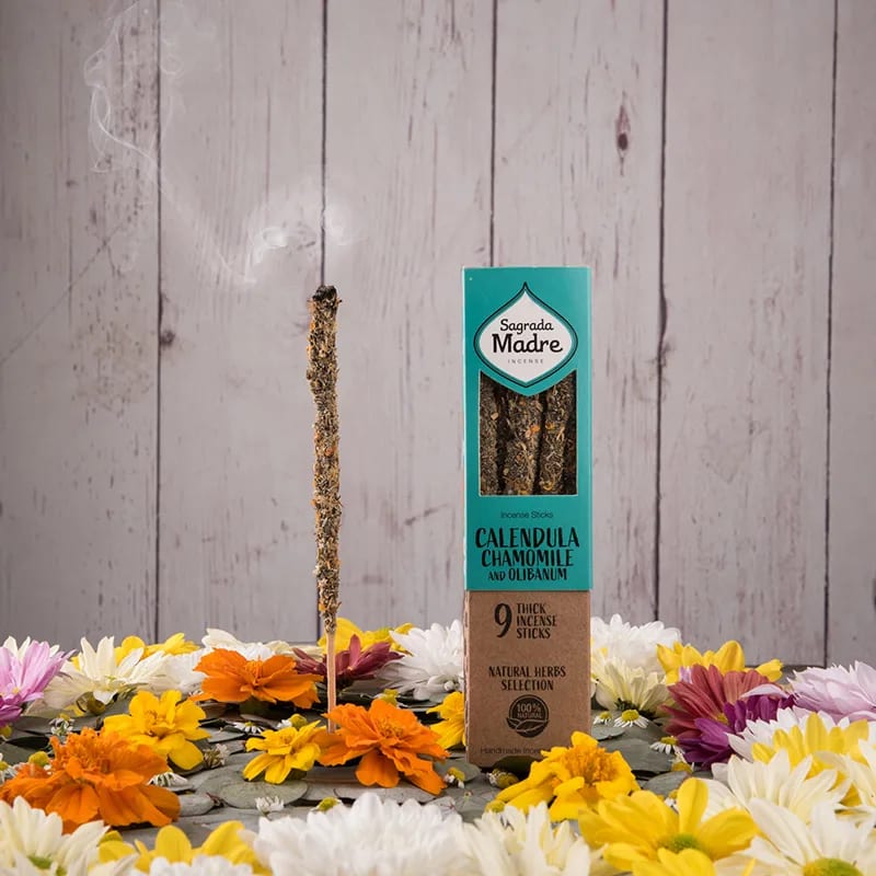 Kruiden wierook Sagrada Madre Kamille, Calendula & Olibanum (±44g)