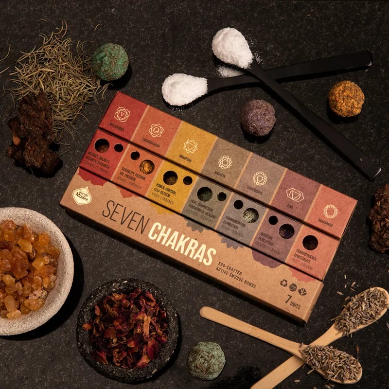 7 chakra smudge bombs Sagrada Madre Premium (±58g)