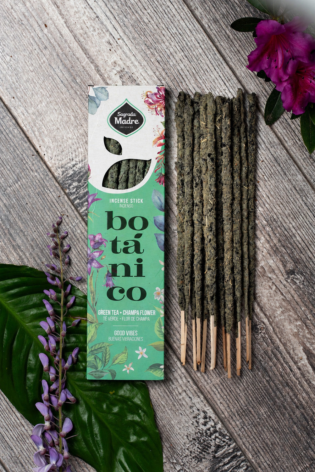Sagrada Madre wierook Groene Thee & Champa (±20g)
