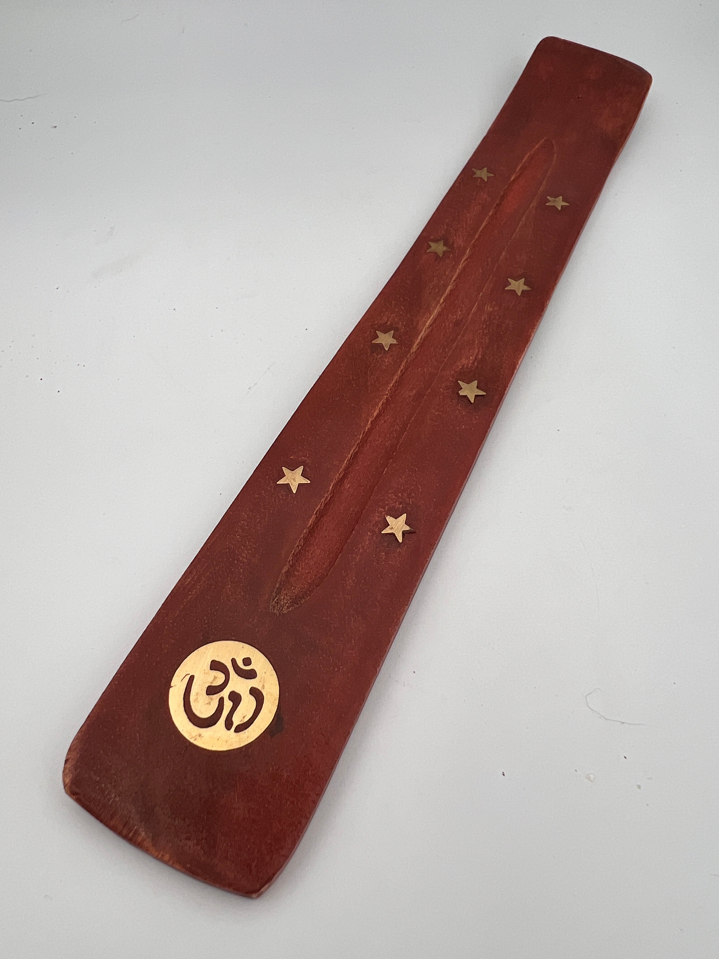 Wierookhouder hout metaal ingelegd