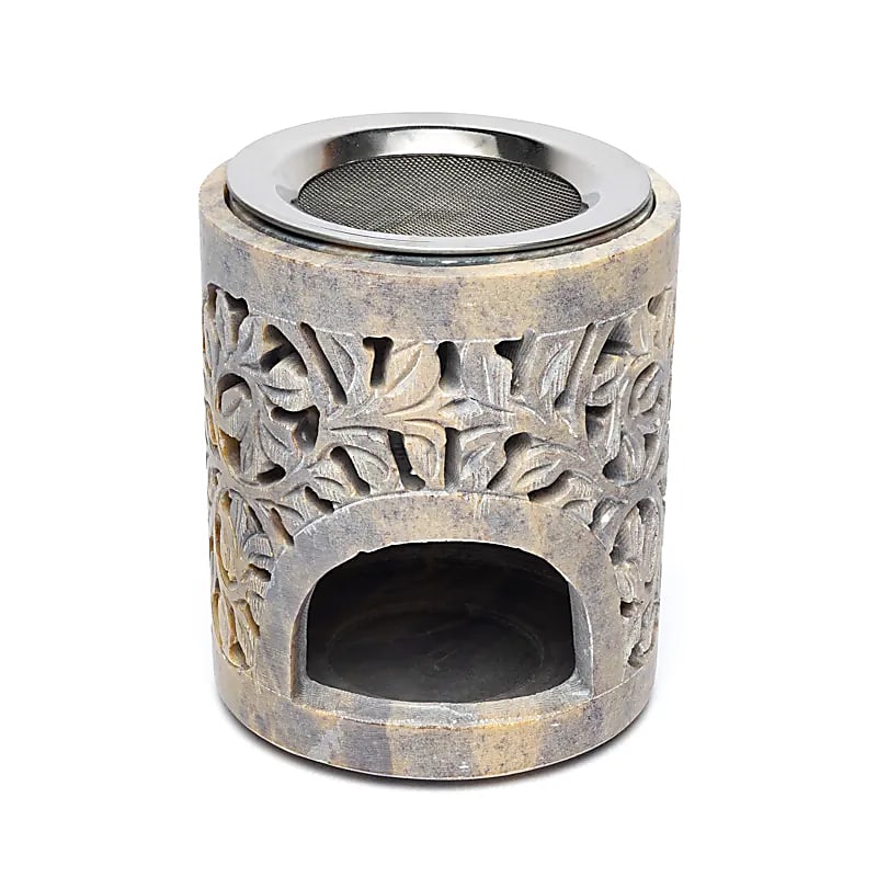 Soapstone incense burner and oil diffuser (11x9 cm)