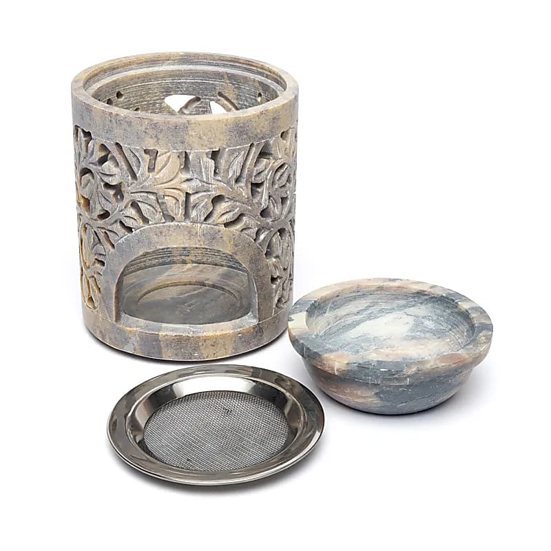 Zeepsteen wierookbrander en olieverdamper (11x9 cm)
