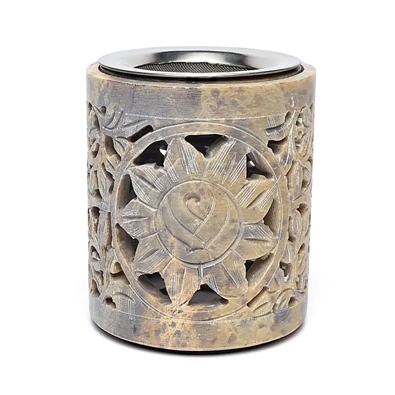 Zeepsteen wierookbrander en olieverdamper (11x9 cm)
