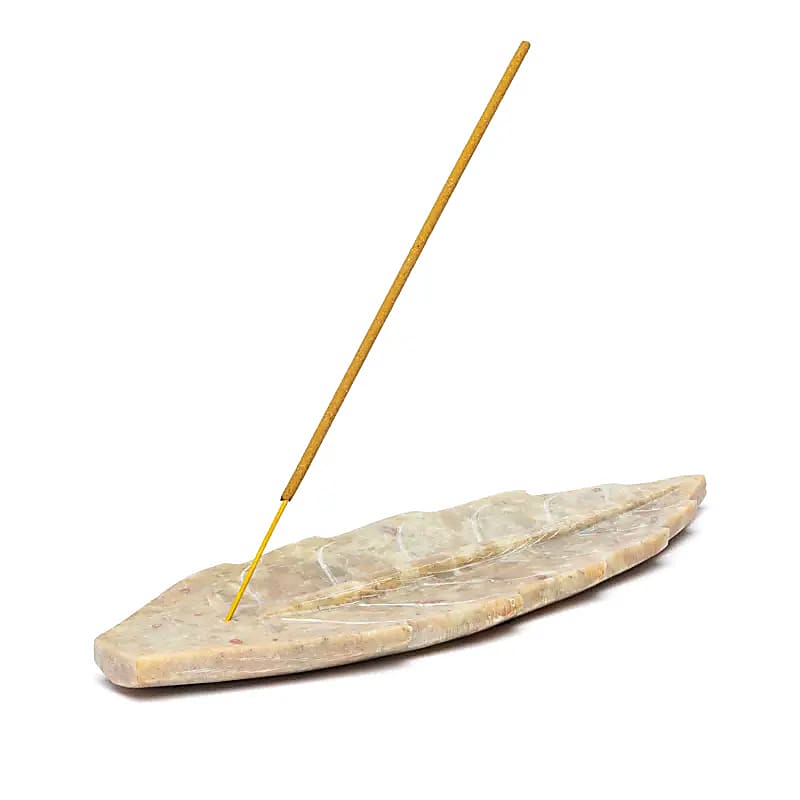 Soapstone incense burner, leaf shape (25x8 cm)