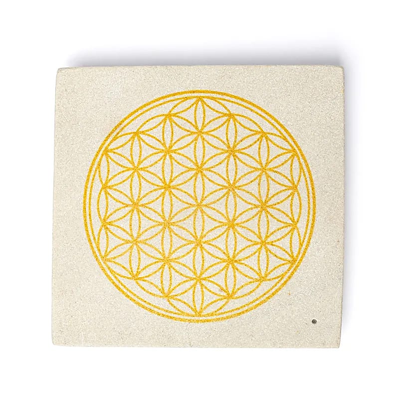Wierookbrander Zandsteen Bloem Des Levens (10x10 cm)