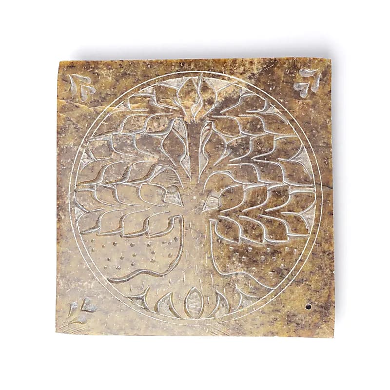 Soapstone Incense Burner: Tree of Life (10x10 cm)