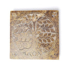Soapstone Incense Burner: Tree of Life (10x10 cm)