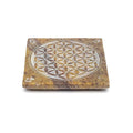Wierookbrander zeepsteen Bloem des Levens (10x10 cm)