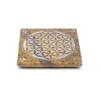 Wierookbrander zeepsteen Bloem des Levens (10x10 cm)