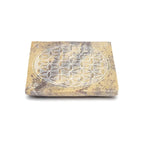 Wierookbrander zeepsteen Bloem des Levens (10x10 cm)