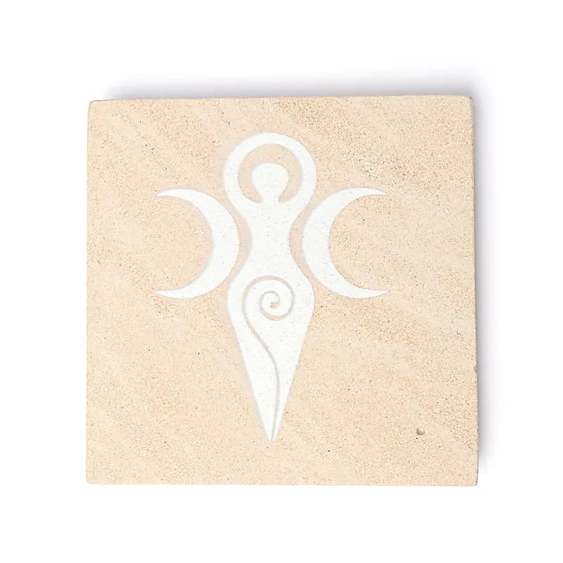 Wierookbrander zandsteen Godinnensymbool roze (10x10 cm)