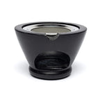 Zeepsteen wierookbrander zwart Levensboom met zeef (7x13 cm)