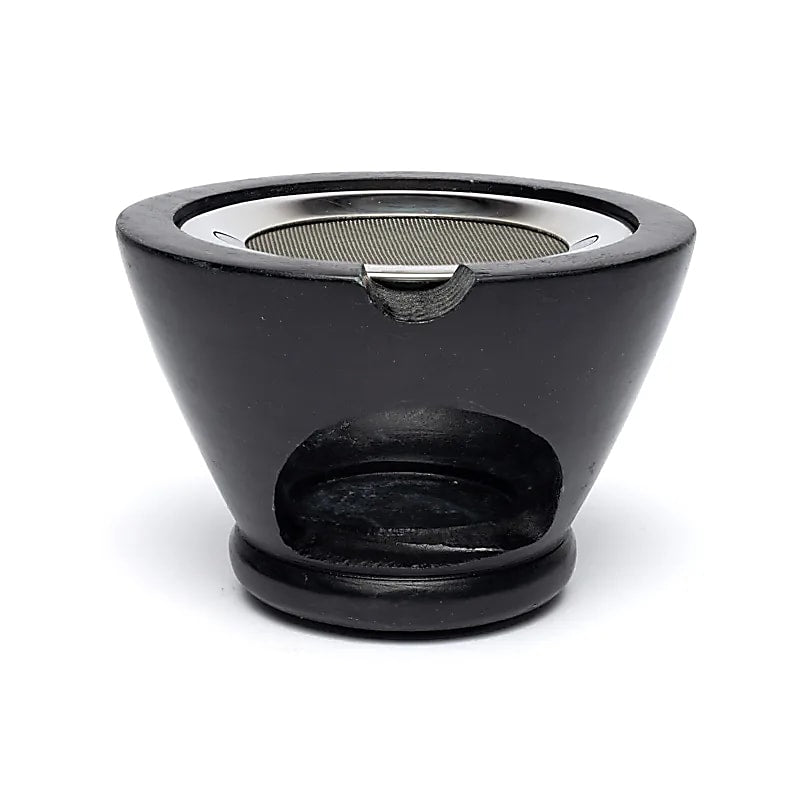 Black Soapstone Incense Burner: Tree of Life with Sieve (7x13 cm)